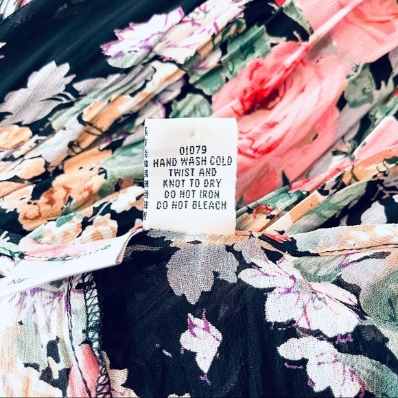 Vtg 90s Cottagecore Floral Chiffon Maxi Dress Boho Newport News - Picture 5 of 7